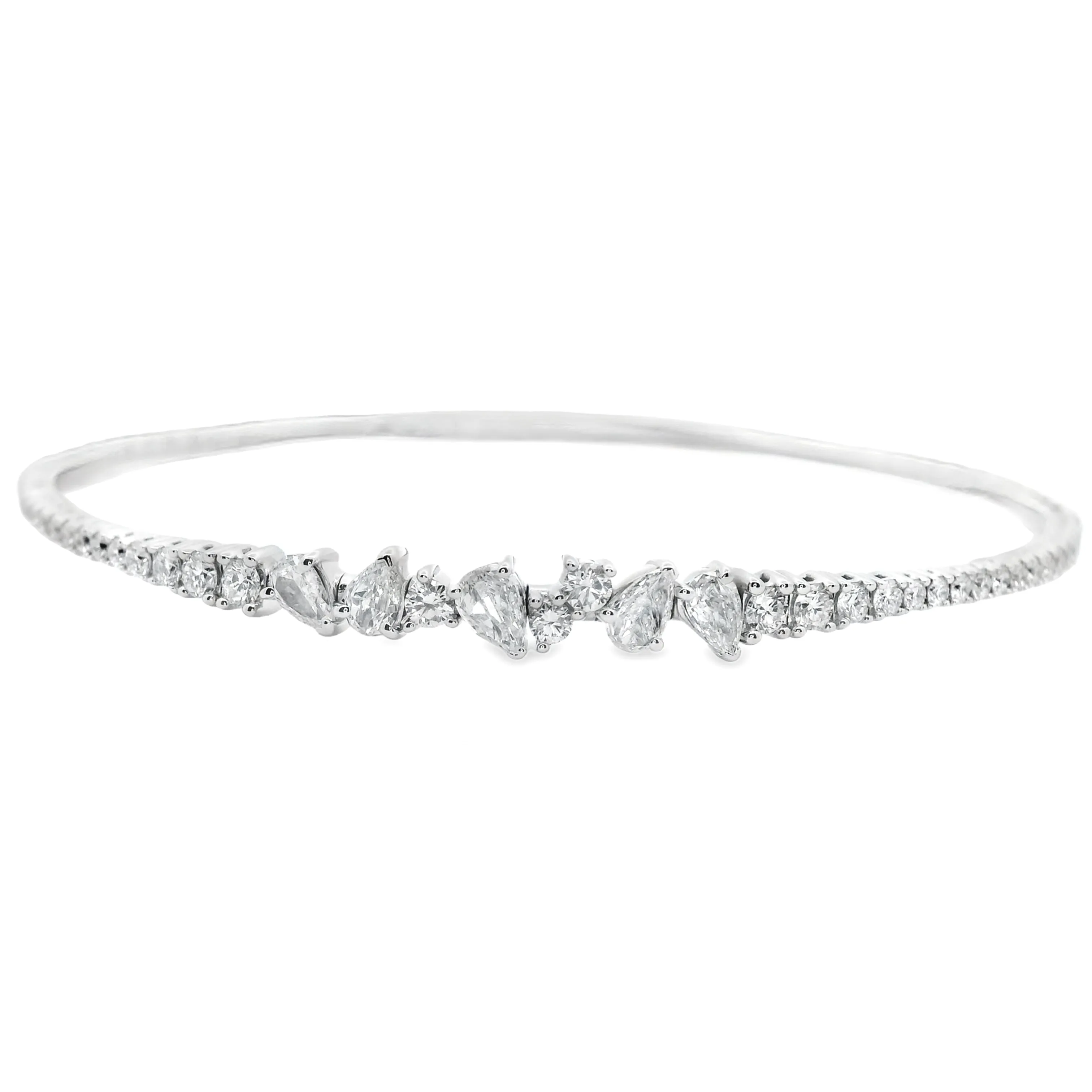 1.15ct 14k White Gold Diamond Bangle