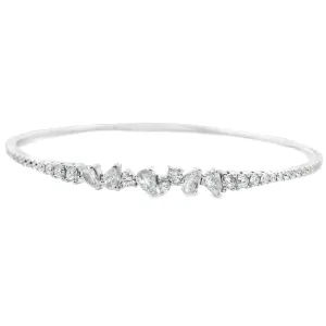 1.15ct 14k White Gold Diamond Bangle