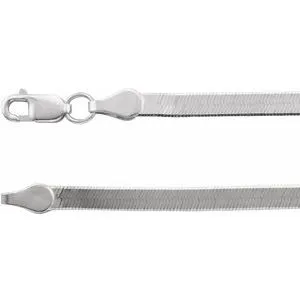 14K White 4.6 mm Flexible Herringbone 7" Chain