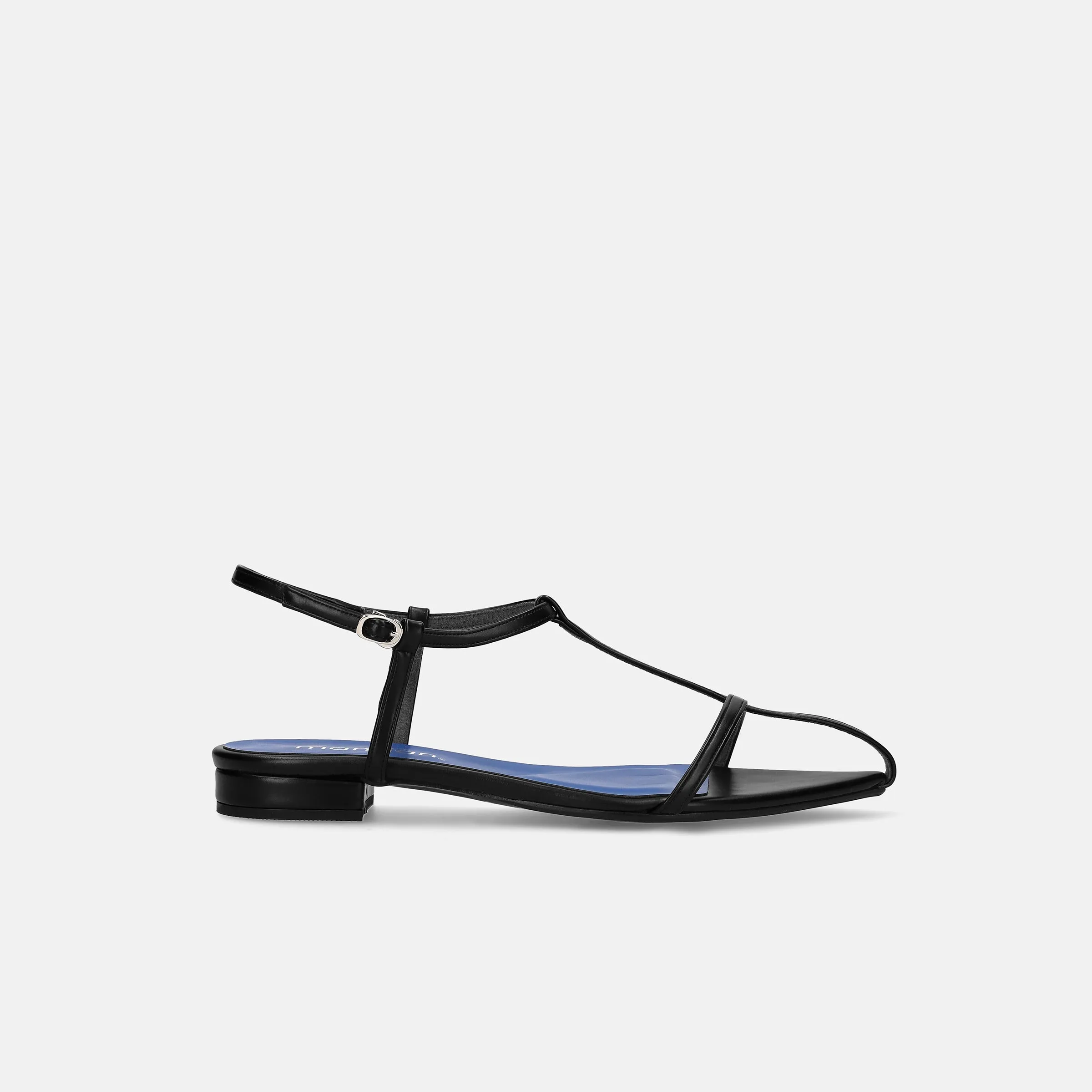 15% OFF: 2024SS: T-strap pointed flat sandals (m17001) Black