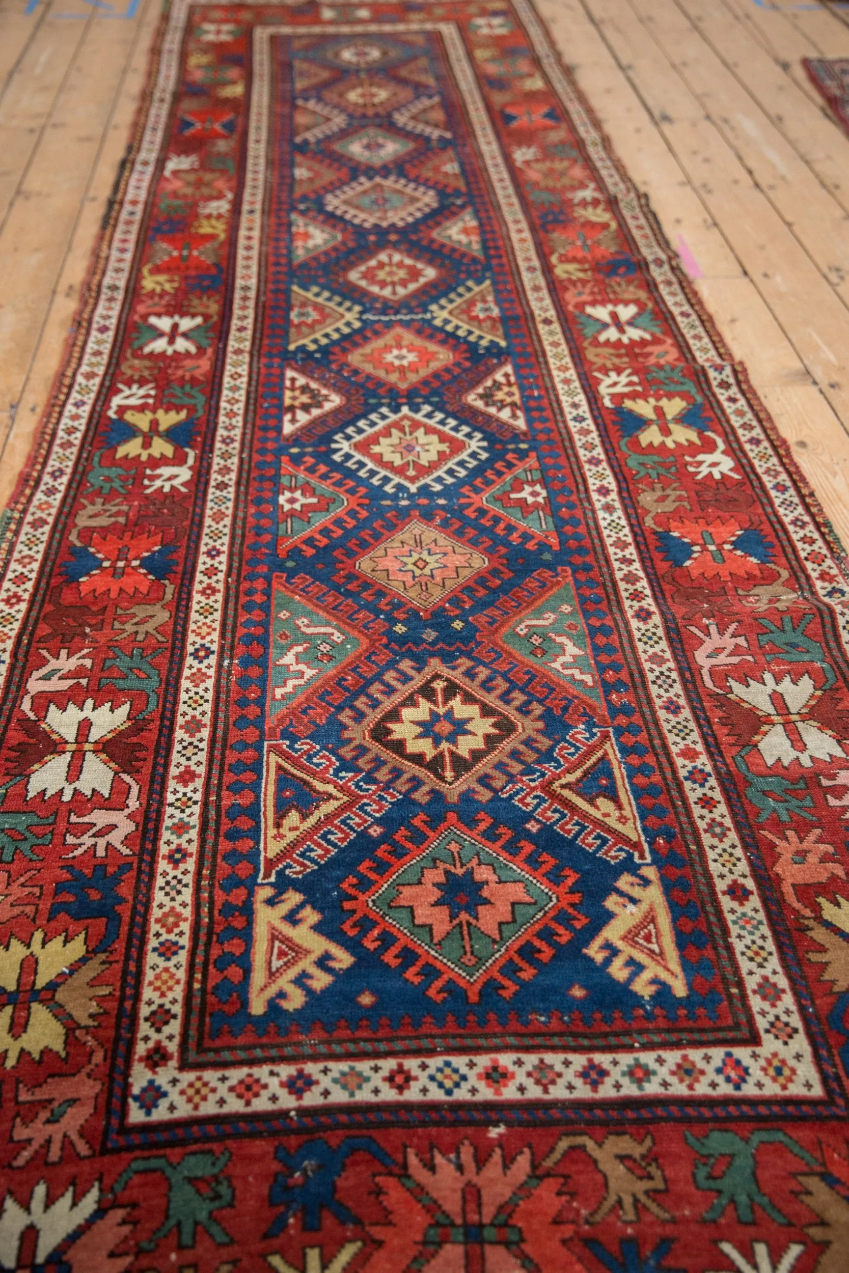 3.5x12.5 Antique Caucasian Rug Runner