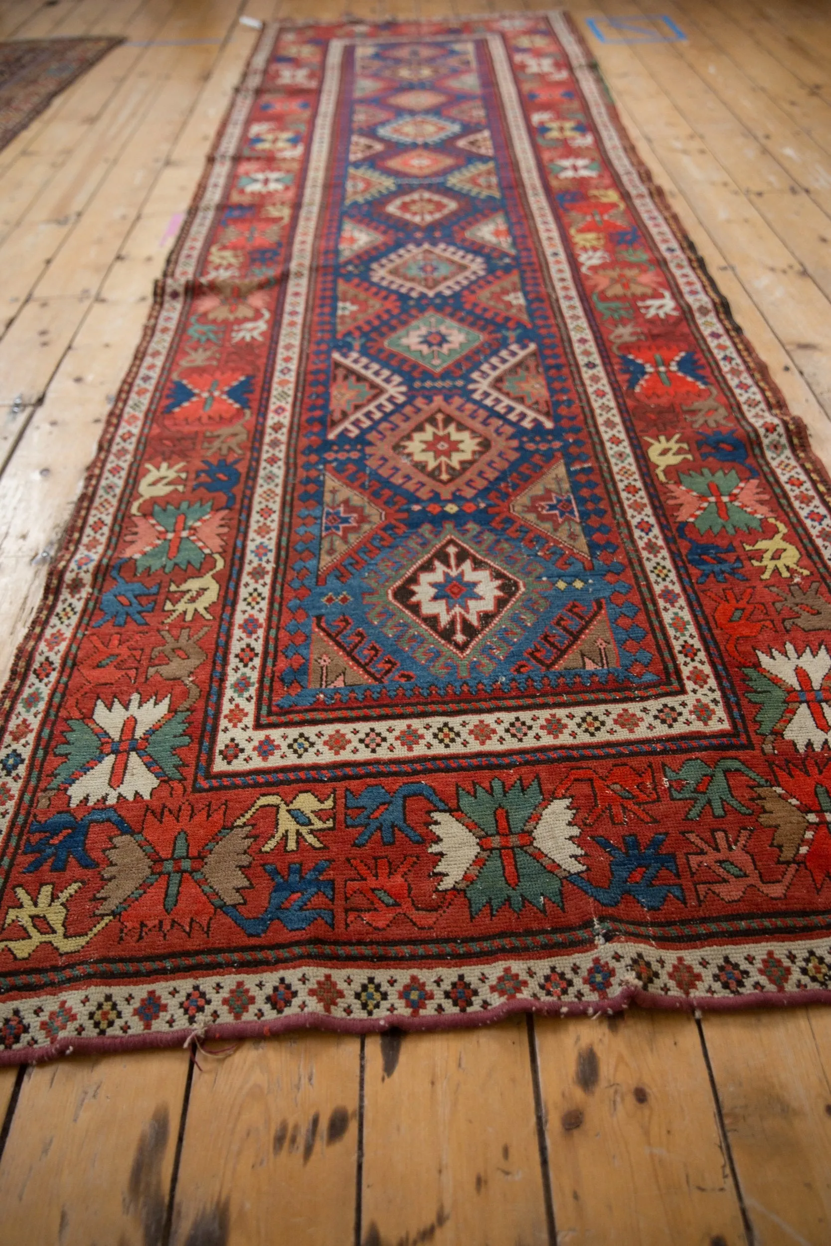 3.5x12.5 Antique Caucasian Rug Runner