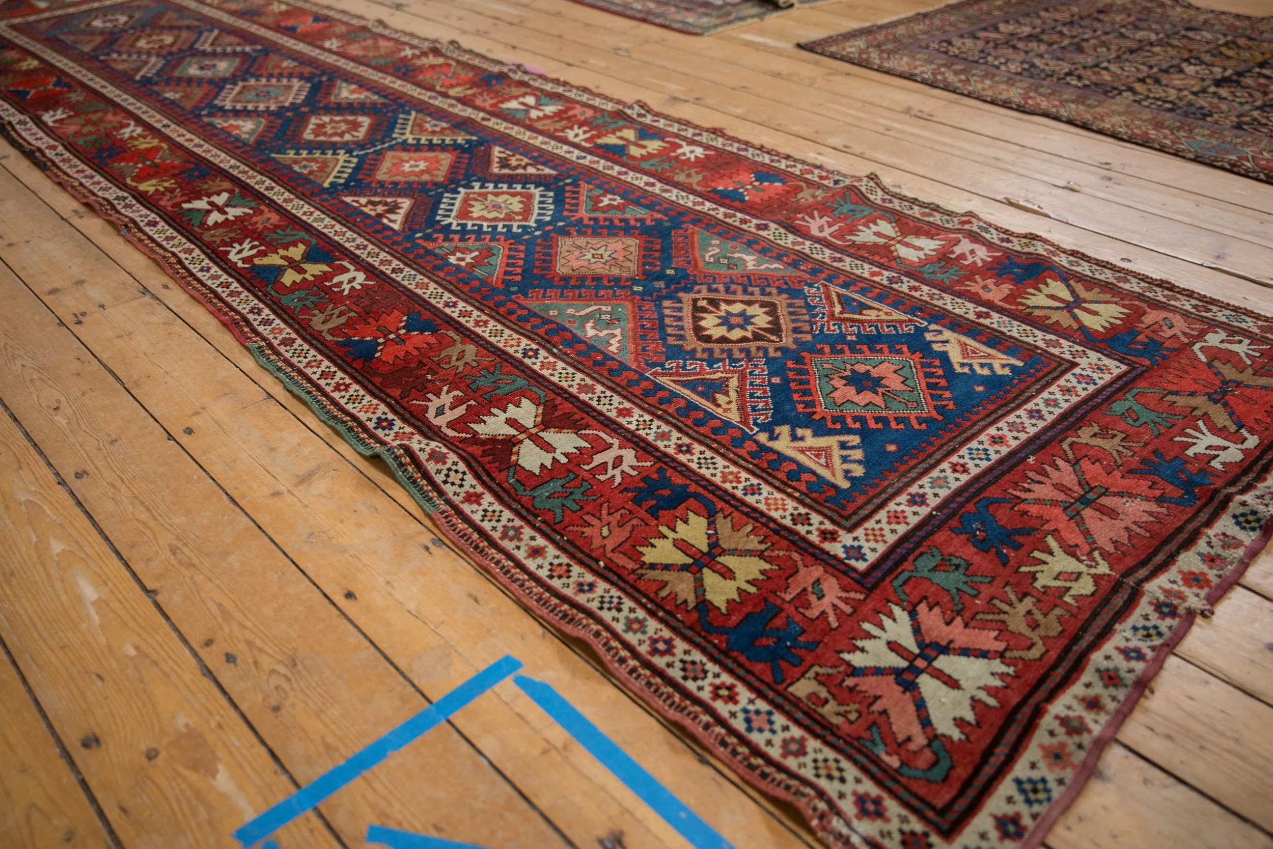 3.5x12.5 Antique Caucasian Rug Runner