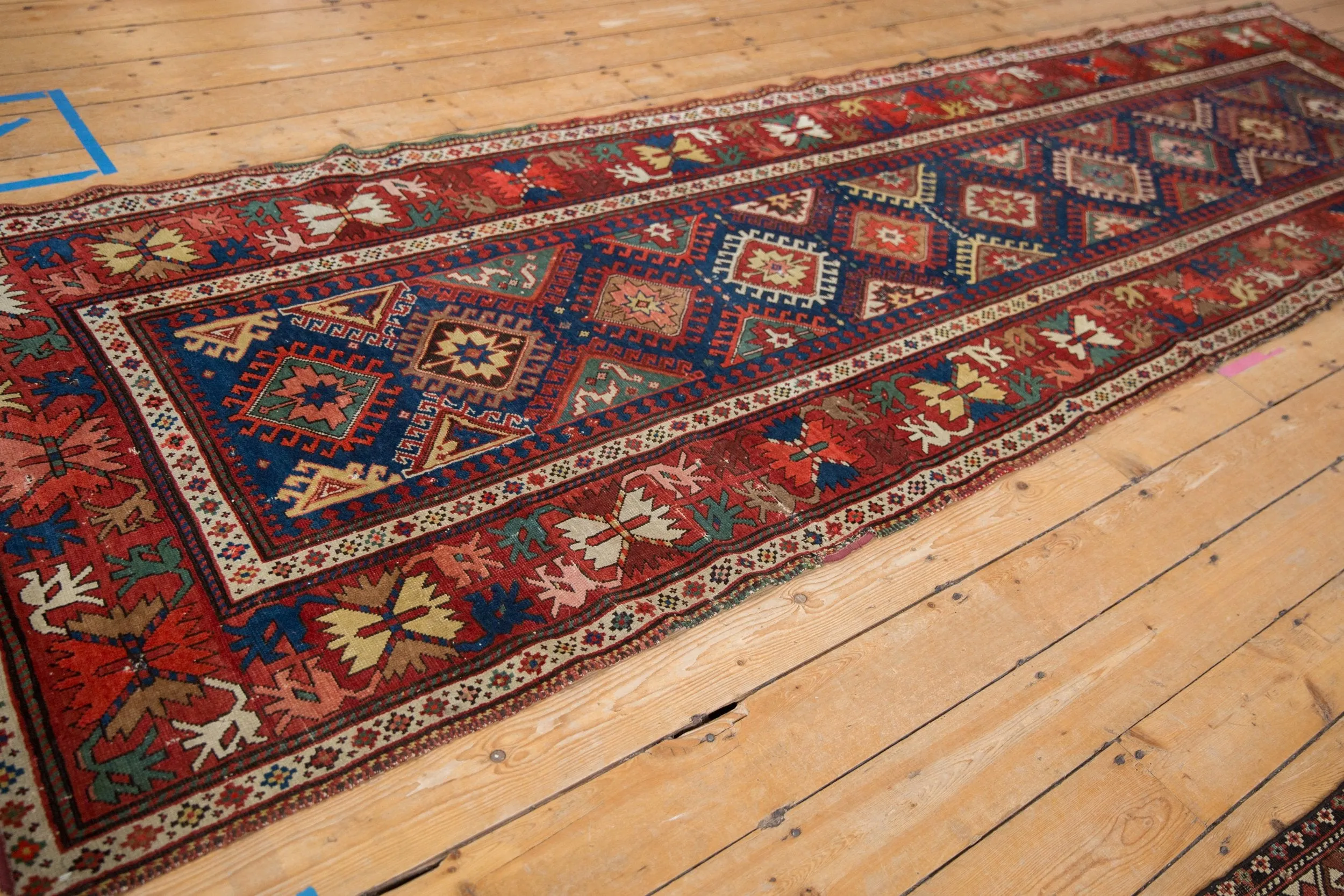 3.5x12.5 Antique Caucasian Rug Runner