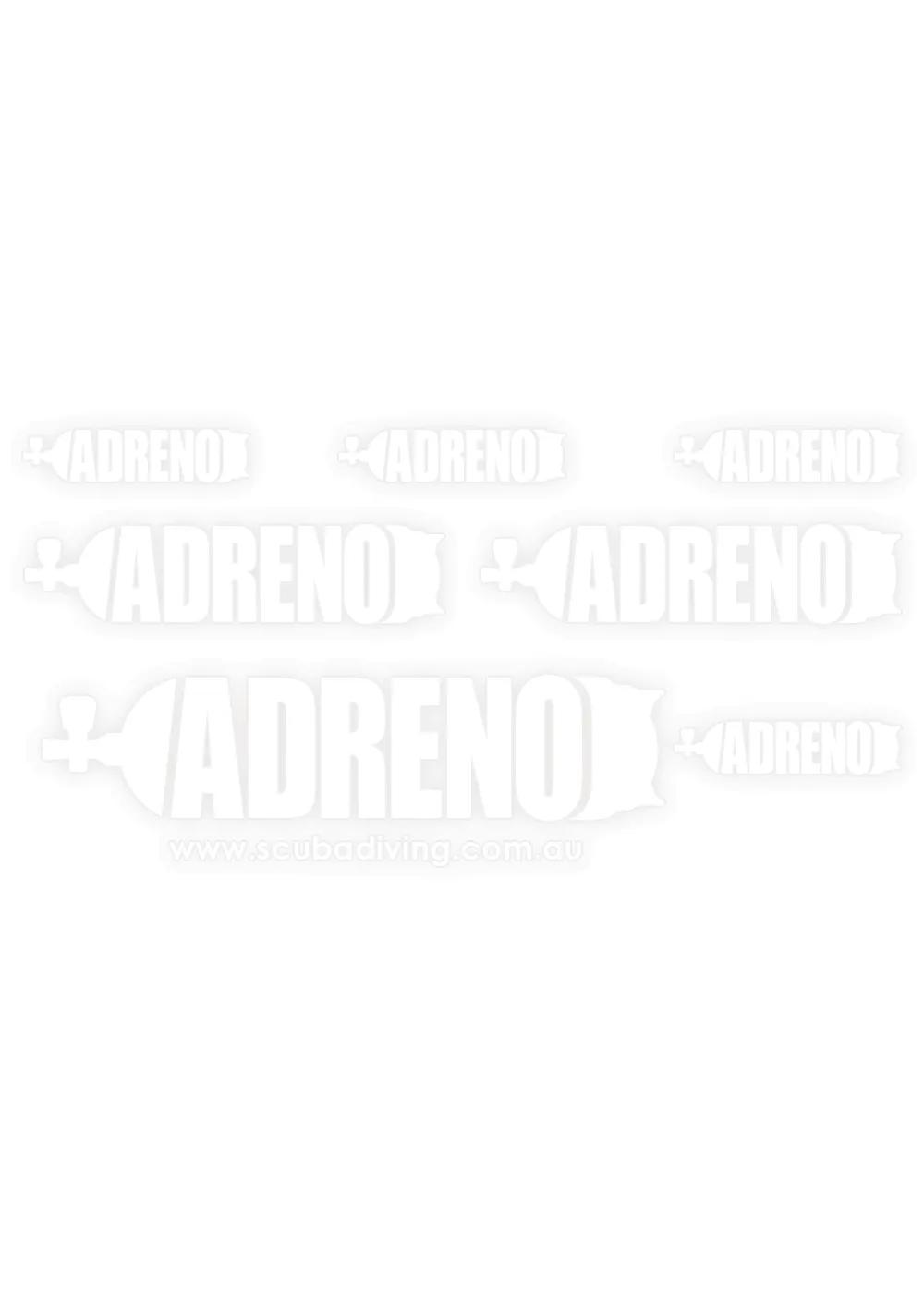 ADRENO SCUBA Sticker Sheet Small- White