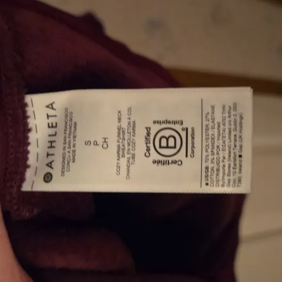 ATHLETA Burgundy Cowl Neck Sweater