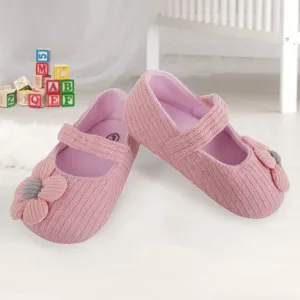 Baby Moo Floral Applique Peach Booties