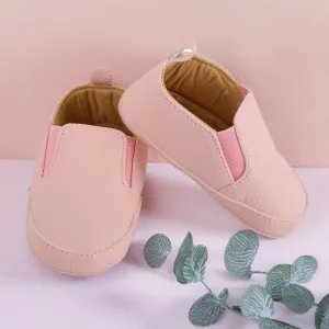 Baby Moo Leather Pink Slip-On Booties