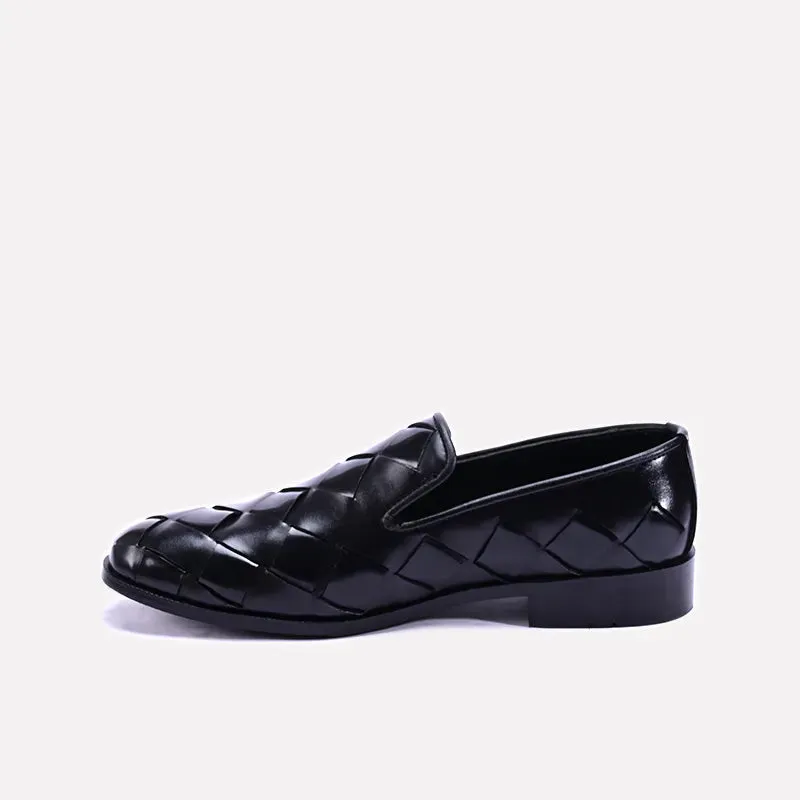 Beckford Woven Slip On Black Formal Shoes 0111191