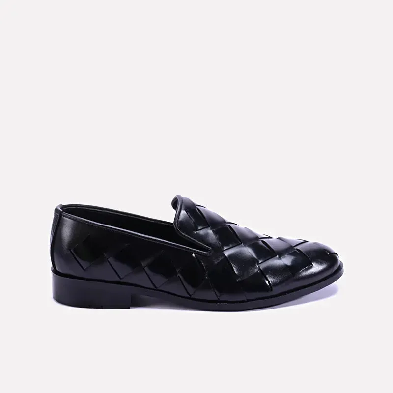 Beckford Woven Slip On Black Formal Shoes 0111191