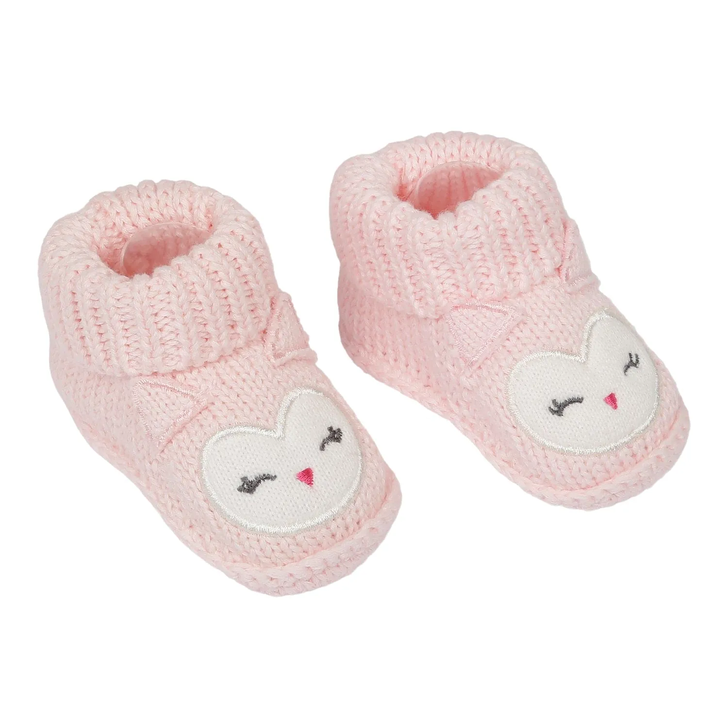 Blushing Newborn Crochet Socks Booties - Pink