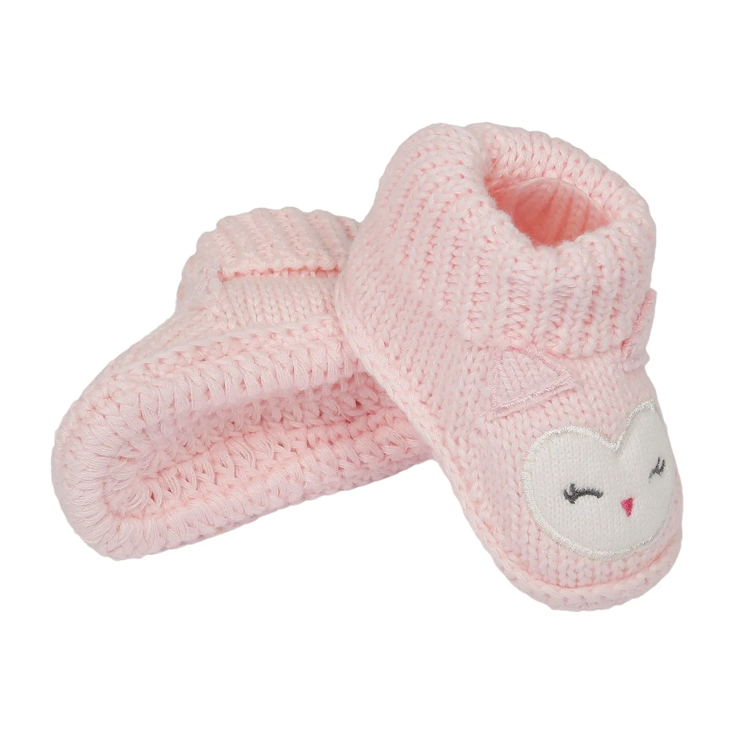 Blushing Newborn Crochet Socks Booties - Pink