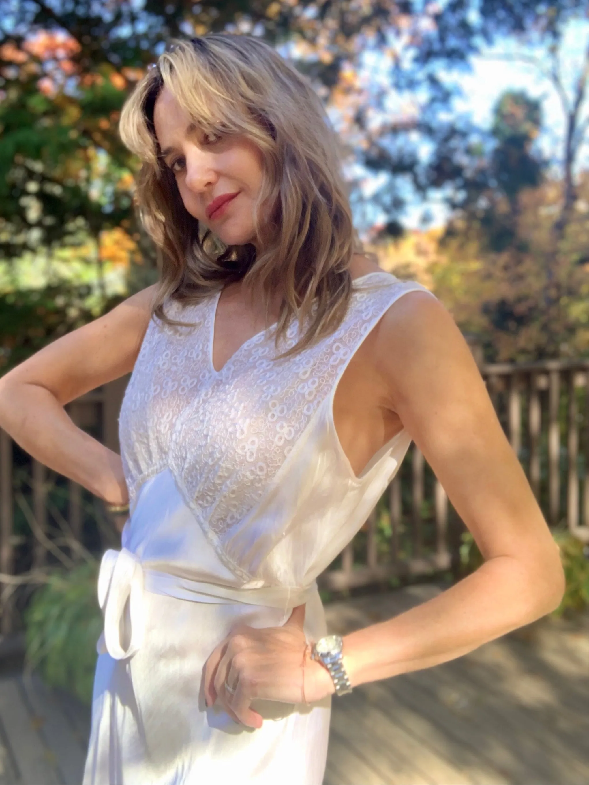Bridal Nightgown White Satin - 40s - 40V