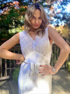 Bridal Nightgown White Satin - 40s - 40V