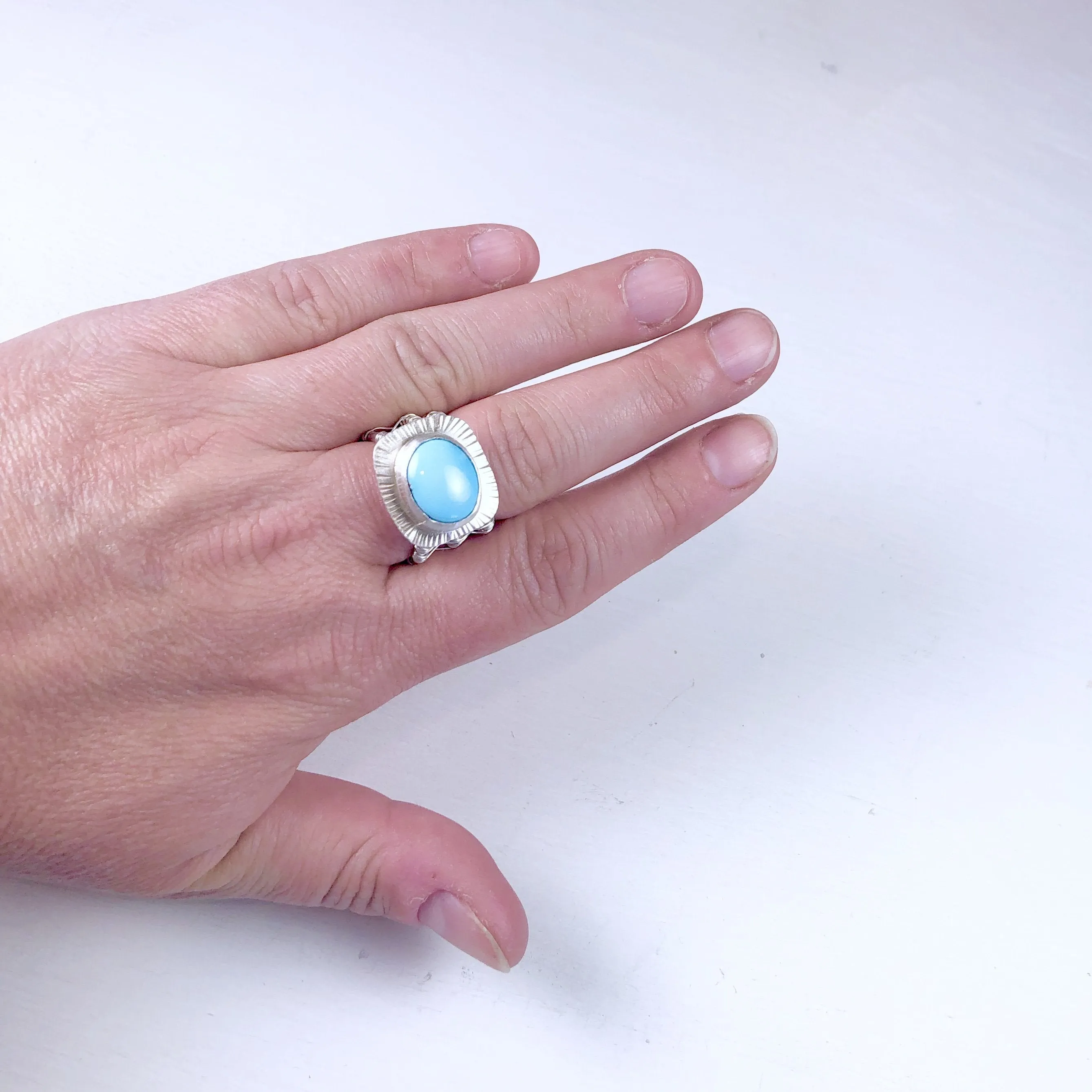 Brooke - Sleeping Beauty Turquoise Woven Nest Ring