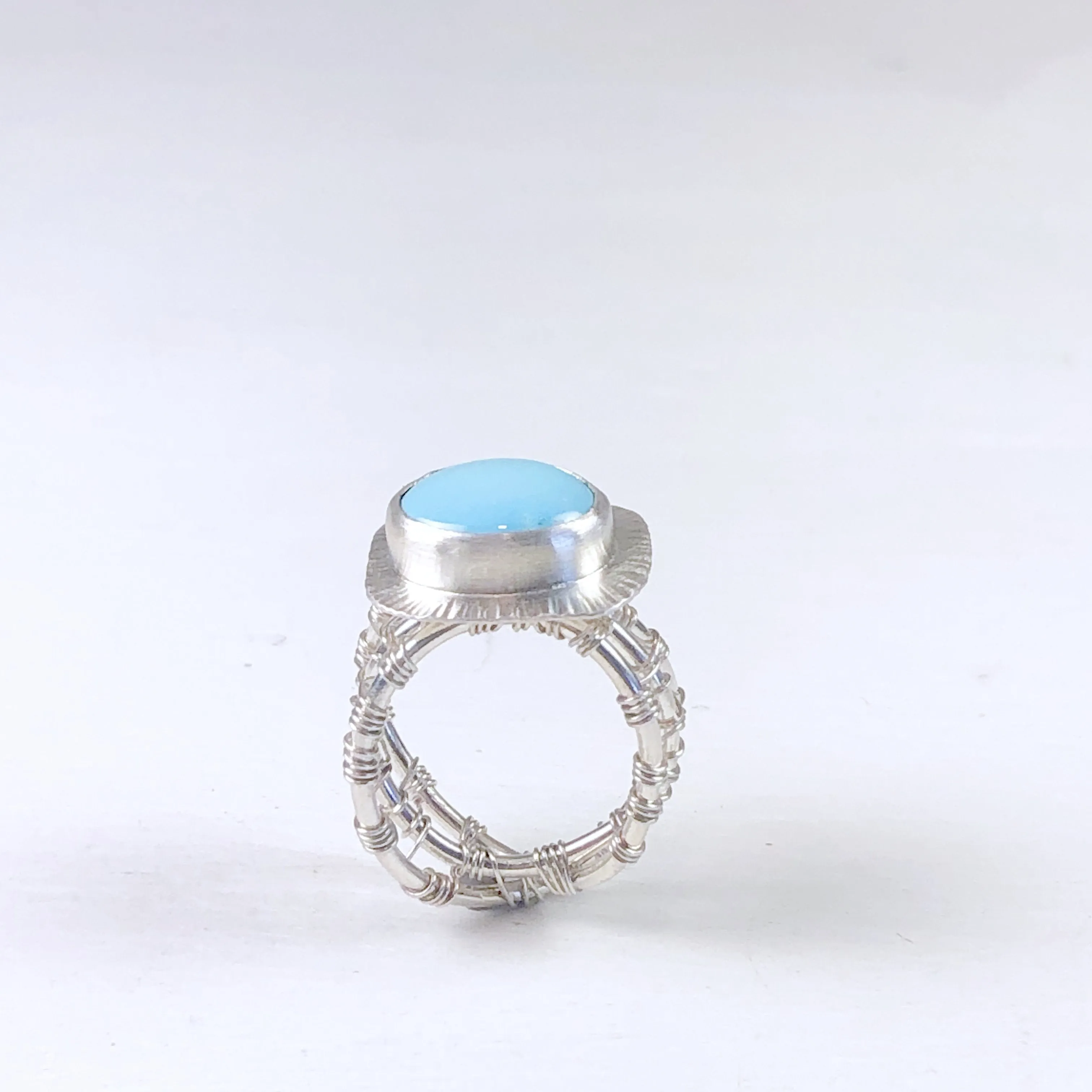 Brooke - Sleeping Beauty Turquoise Woven Nest Ring