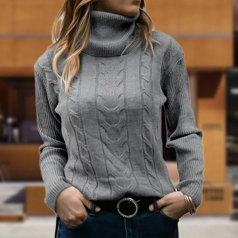 Cable Knit Turtleneck Sweater | Classic Texture | Warm & Soft