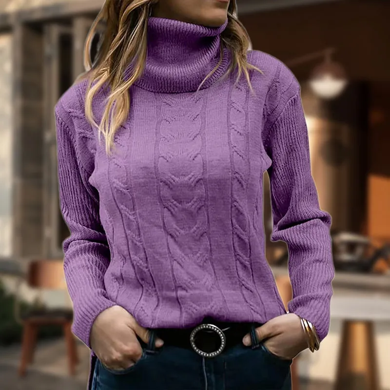Cable Knit Turtleneck Sweater | Classic Texture | Warm & Soft