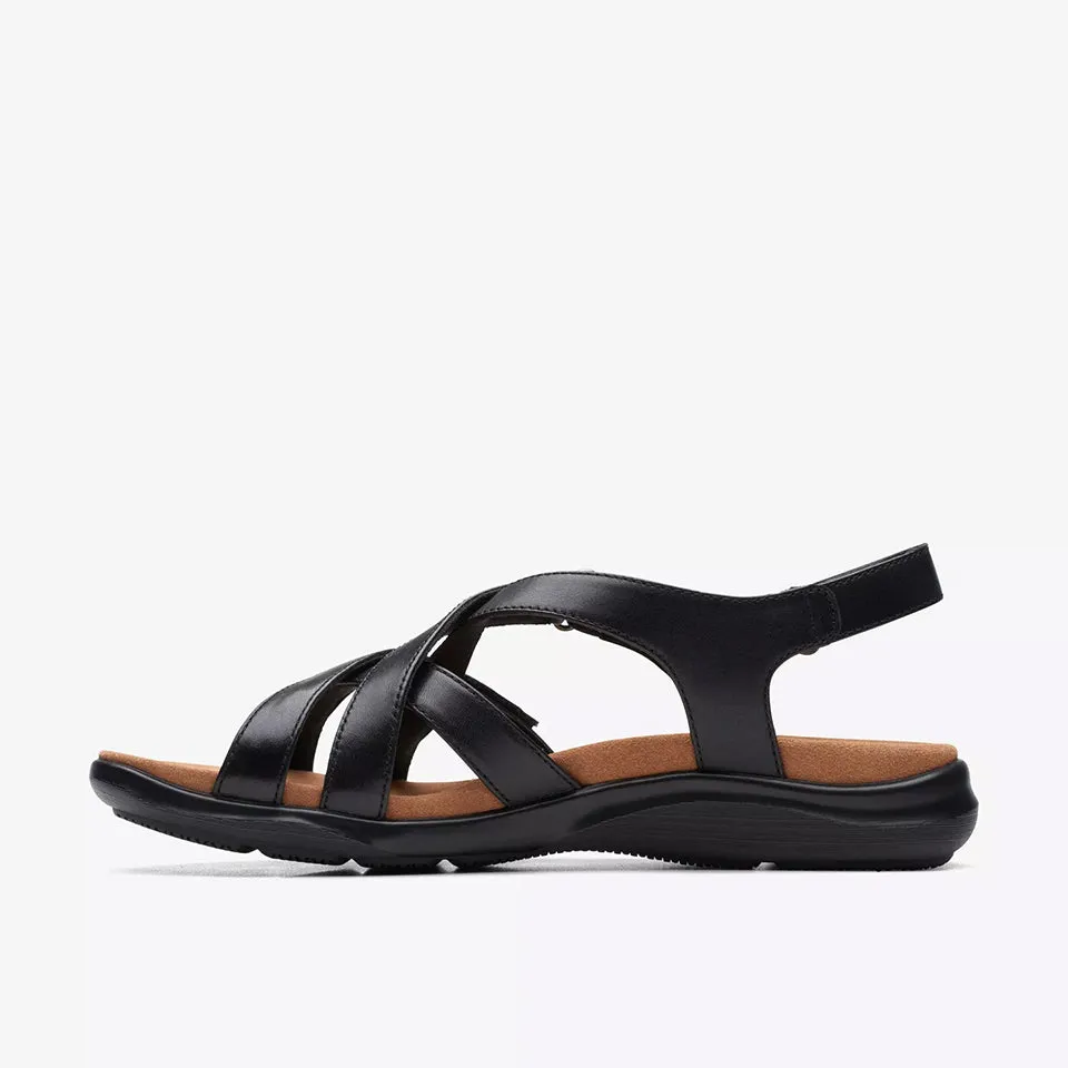 Clarks Women's Kitly Go Black Leather | Metallic