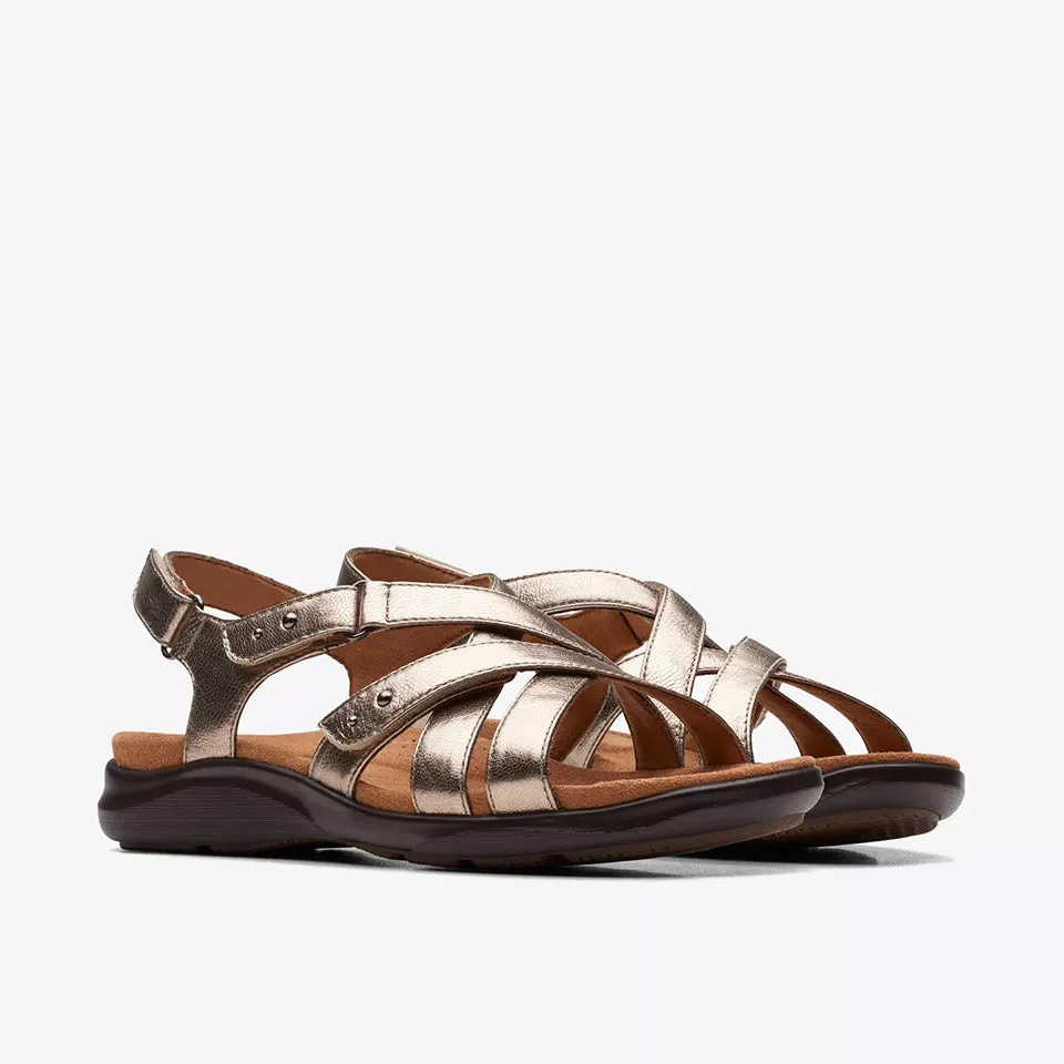 Clarks Women's Kitly Go Black Leather | Metallic