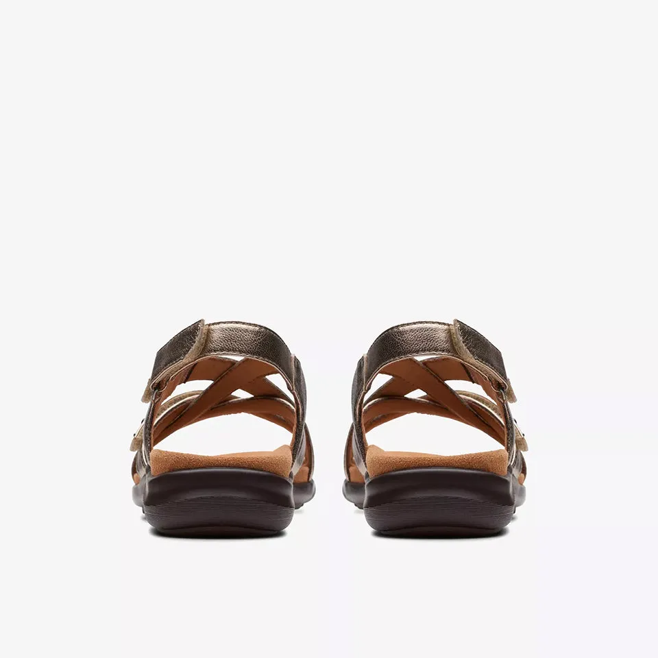 Clarks Women's Kitly Go Black Leather | Metallic