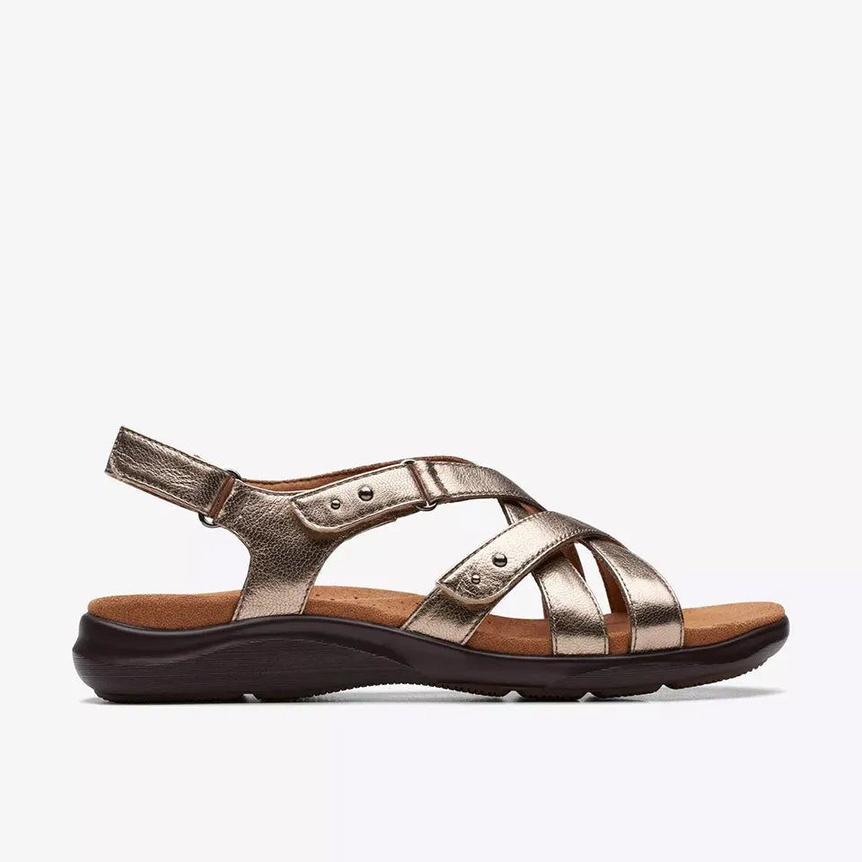 Clarks Women's Kitly Go Black Leather | Metallic