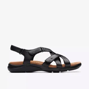 Clarks Women's Kitly Go Black Leather | Metallic