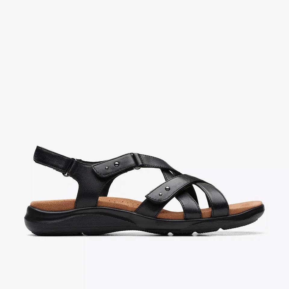Clarks Women's Kitly Go Black Leather | Metallic