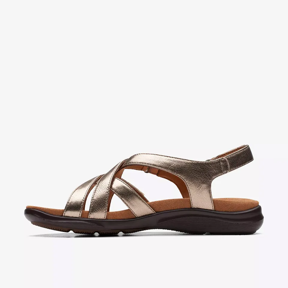 Clarks Women's Kitly Go Black Leather | Metallic