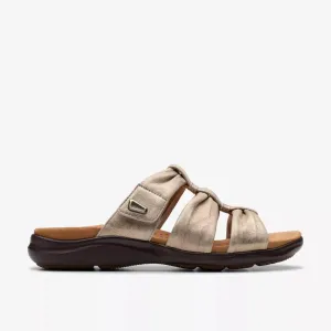 Clarks Women's Kitly Slide Metallic Leather 26181444