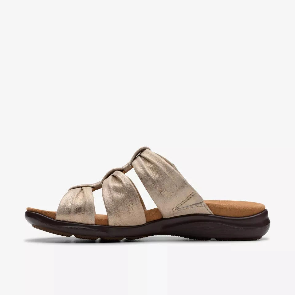 Clarks Women's Kitly Slide Metallic Leather 26181444