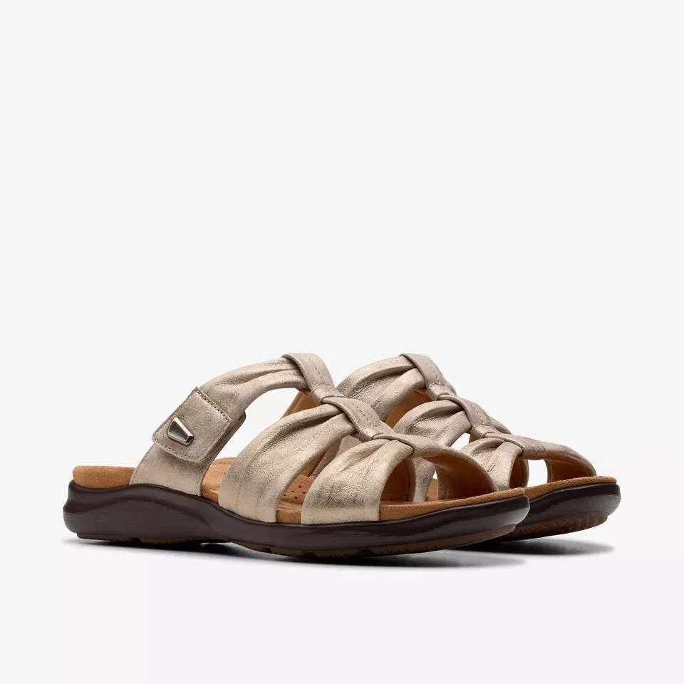 Clarks Women's Kitly Slide Metallic Leather 26181444