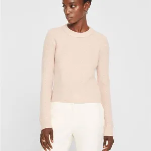 Club Monaco Honeycomb Crew Rose Cashmere Sweater, Size XSP