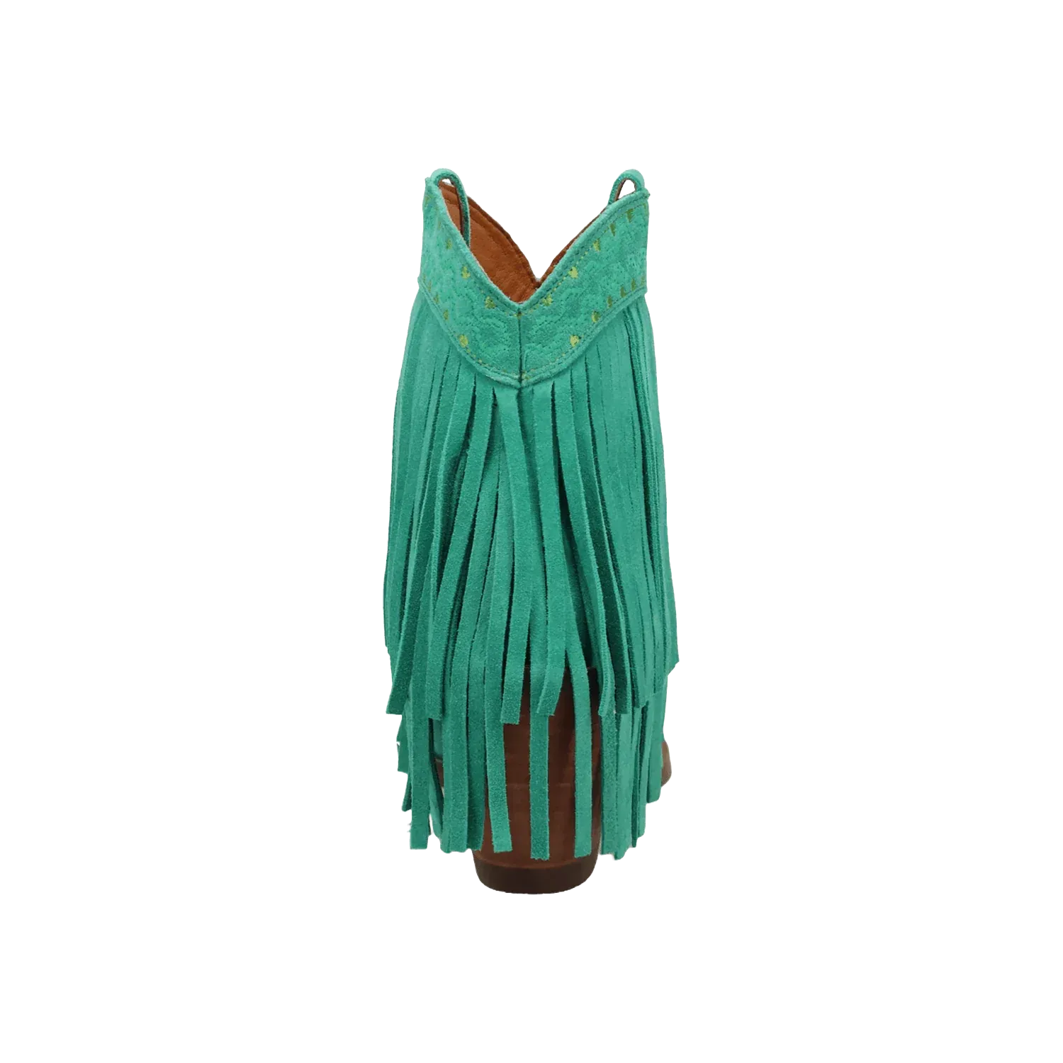 Dingo Ladies Tapadero Suede Fringe Green Booties DI2181 GREEN