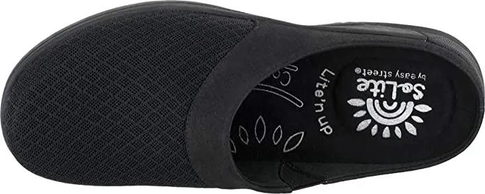 Easy Street Womens Cozy Casual Flats Shoes, Black, 6