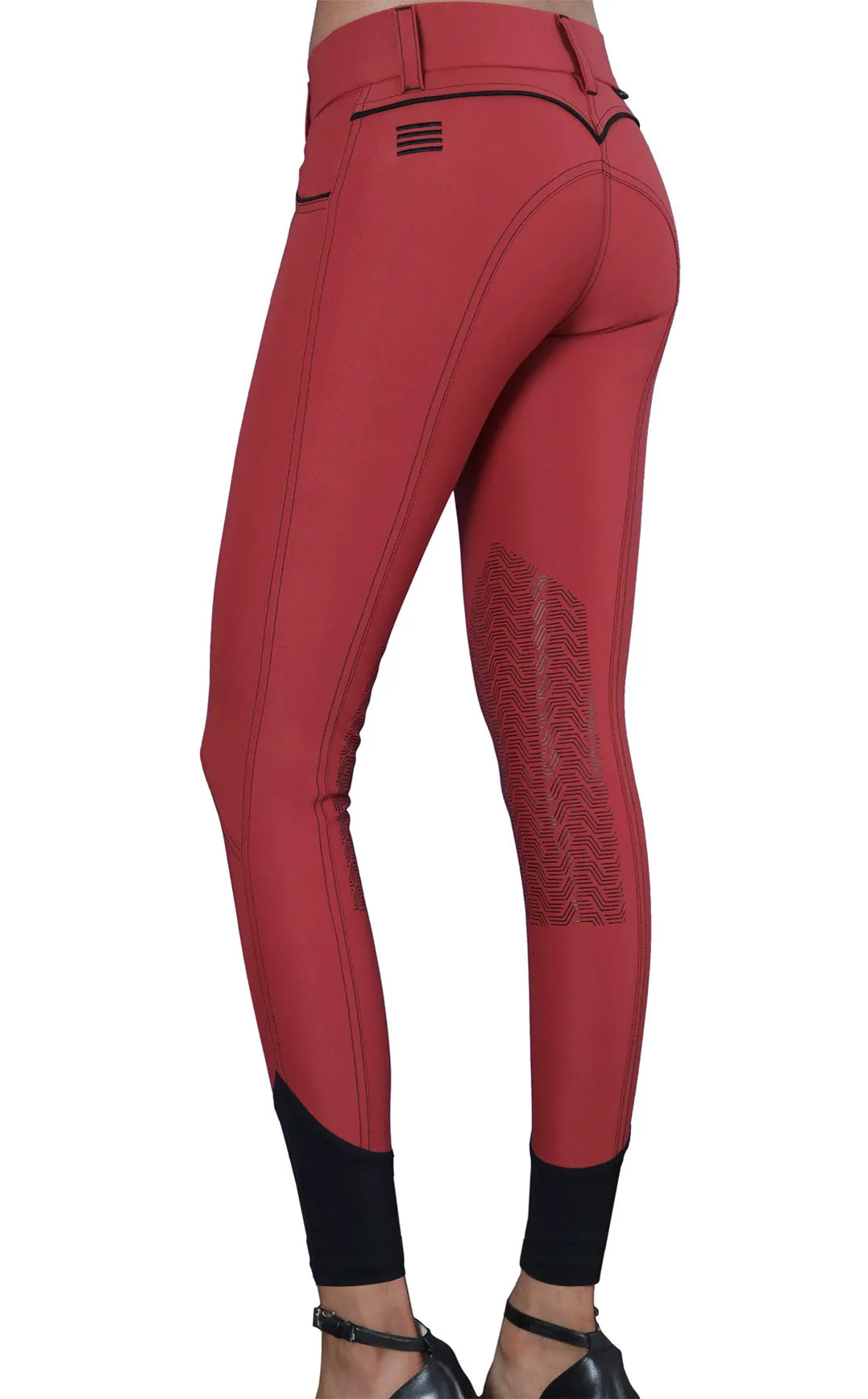 Elara Knee Patch Breech Dark Coral