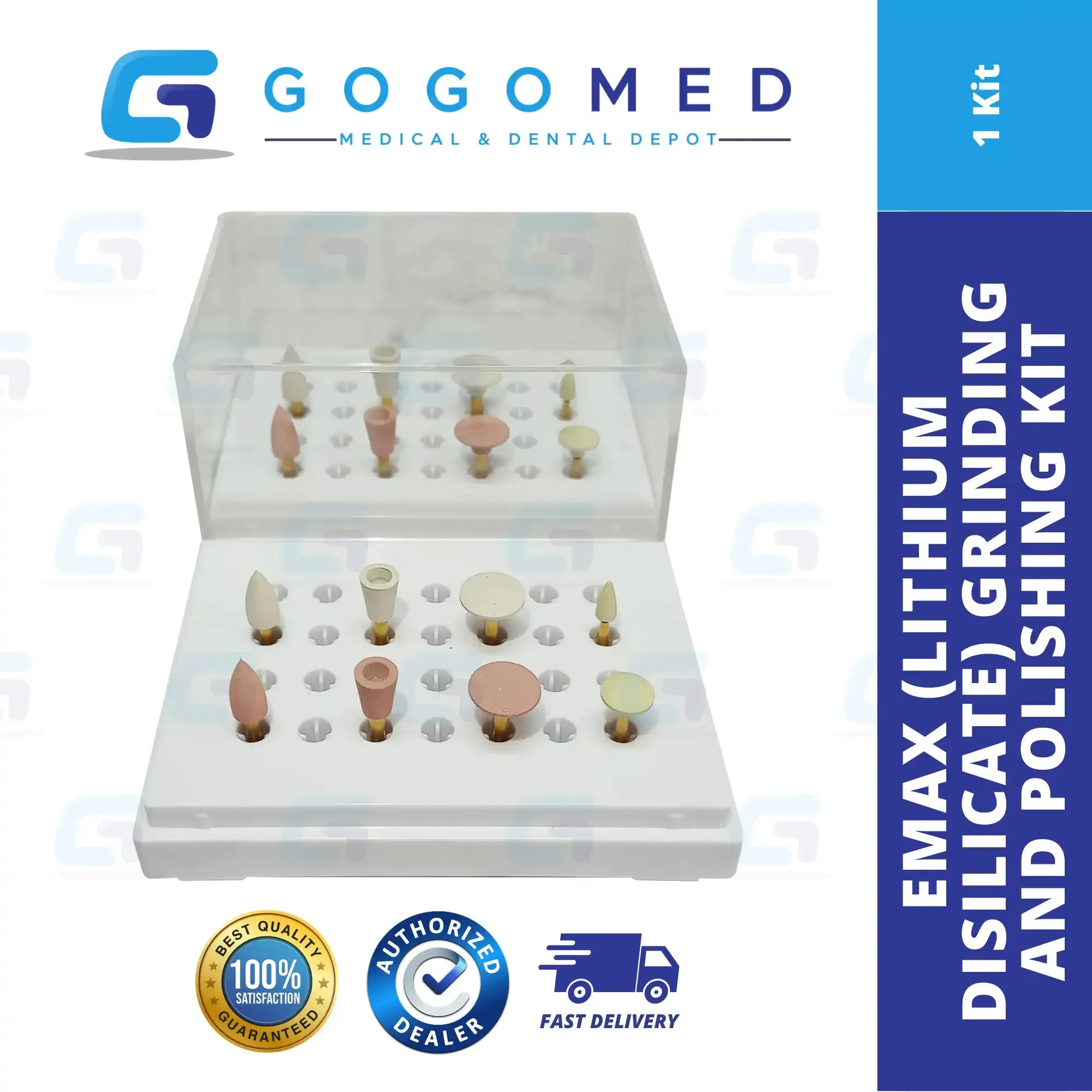 Emax Ceramic, Porcelain Grinding and Polishing Kit 8 pcs