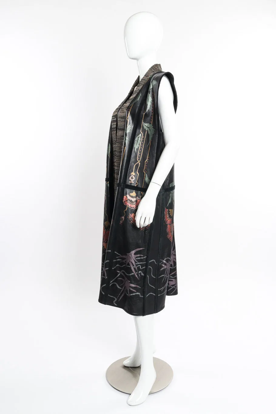 Floral Painted Leather Vest