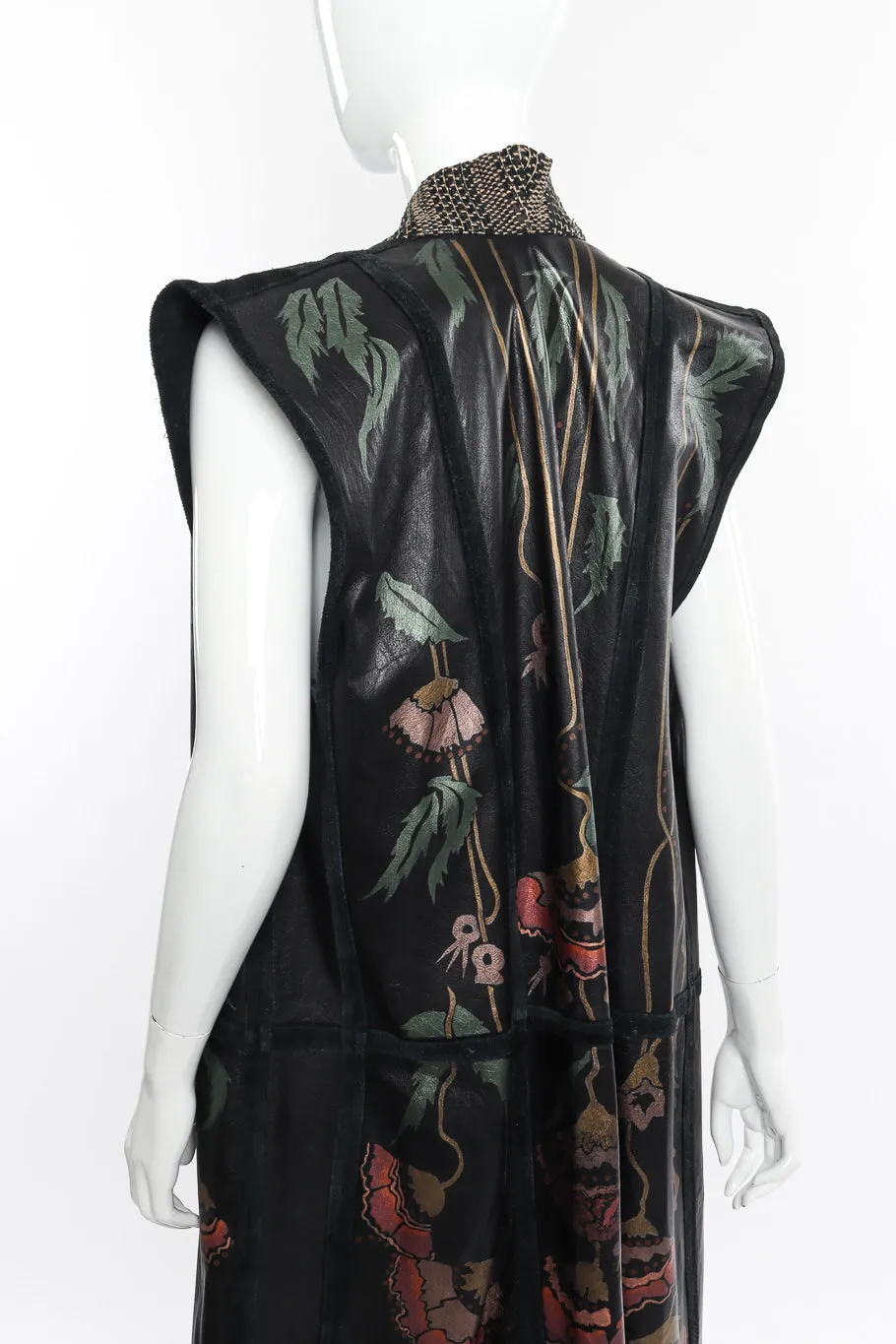 Floral Painted Leather Vest