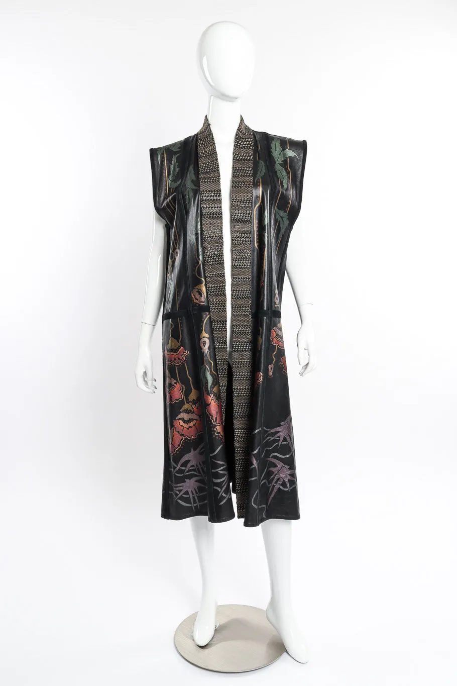 Floral Painted Leather Vest