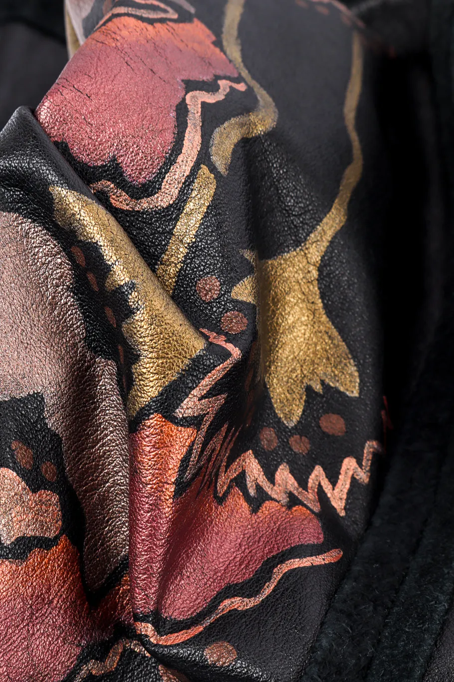 Floral Painted Leather Vest