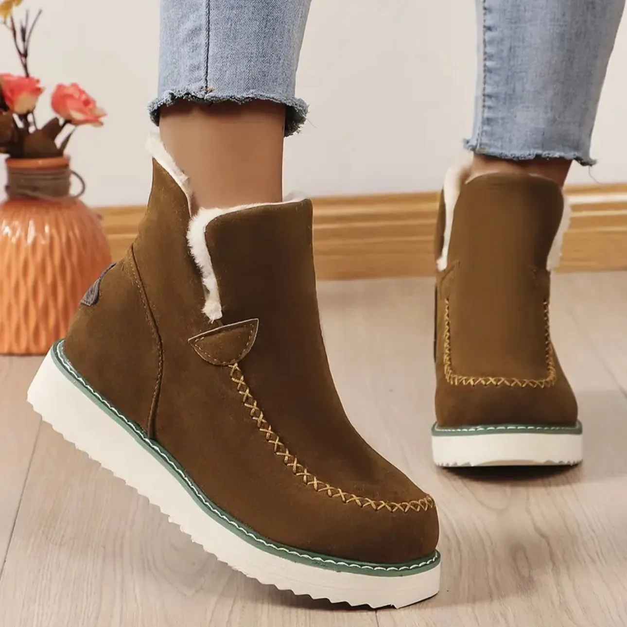 Frosted Suede Booties