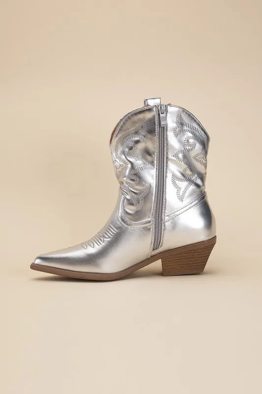 Gold Western Booties