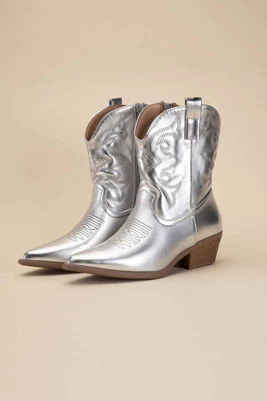 Gold Western Booties