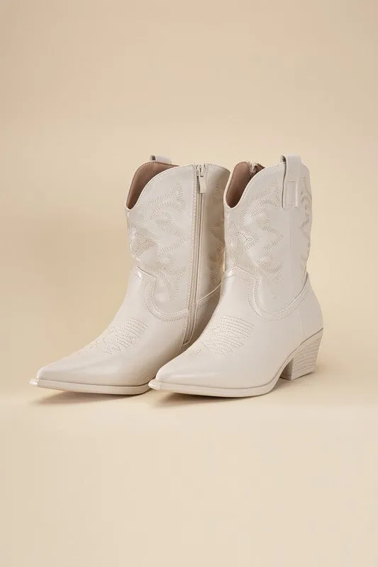 Gold Western Booties
