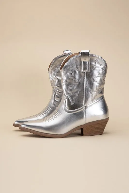 Gold Western Booties