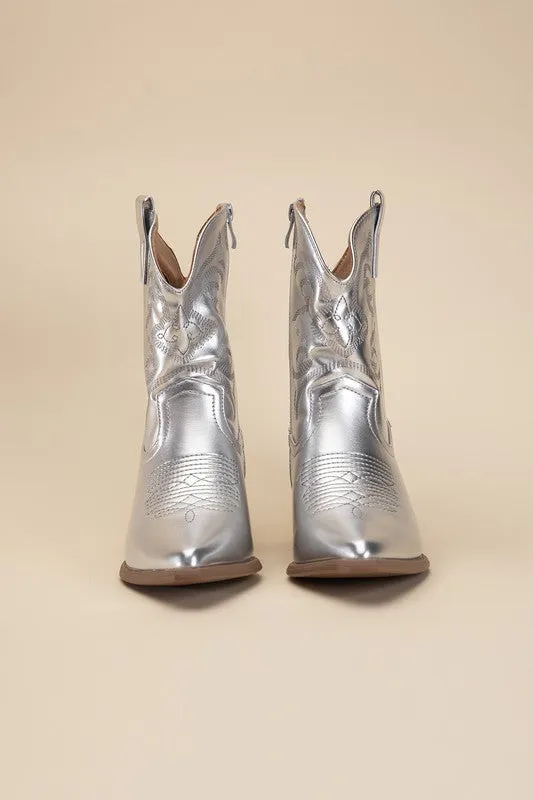 Gold Western Booties