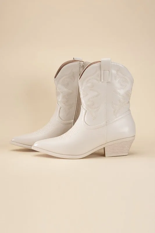 Gold Western Booties