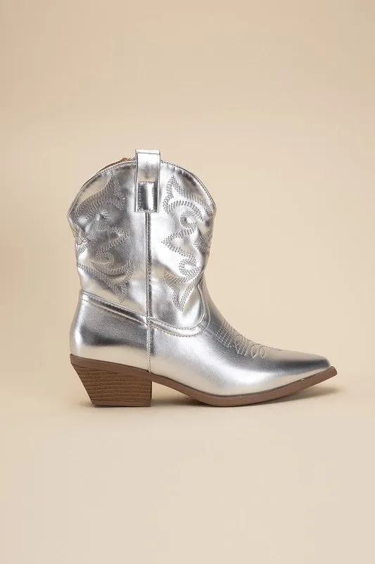 Gold Western Booties
