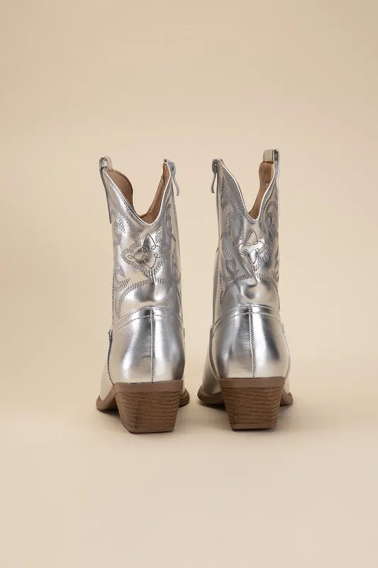 Gold Western Booties